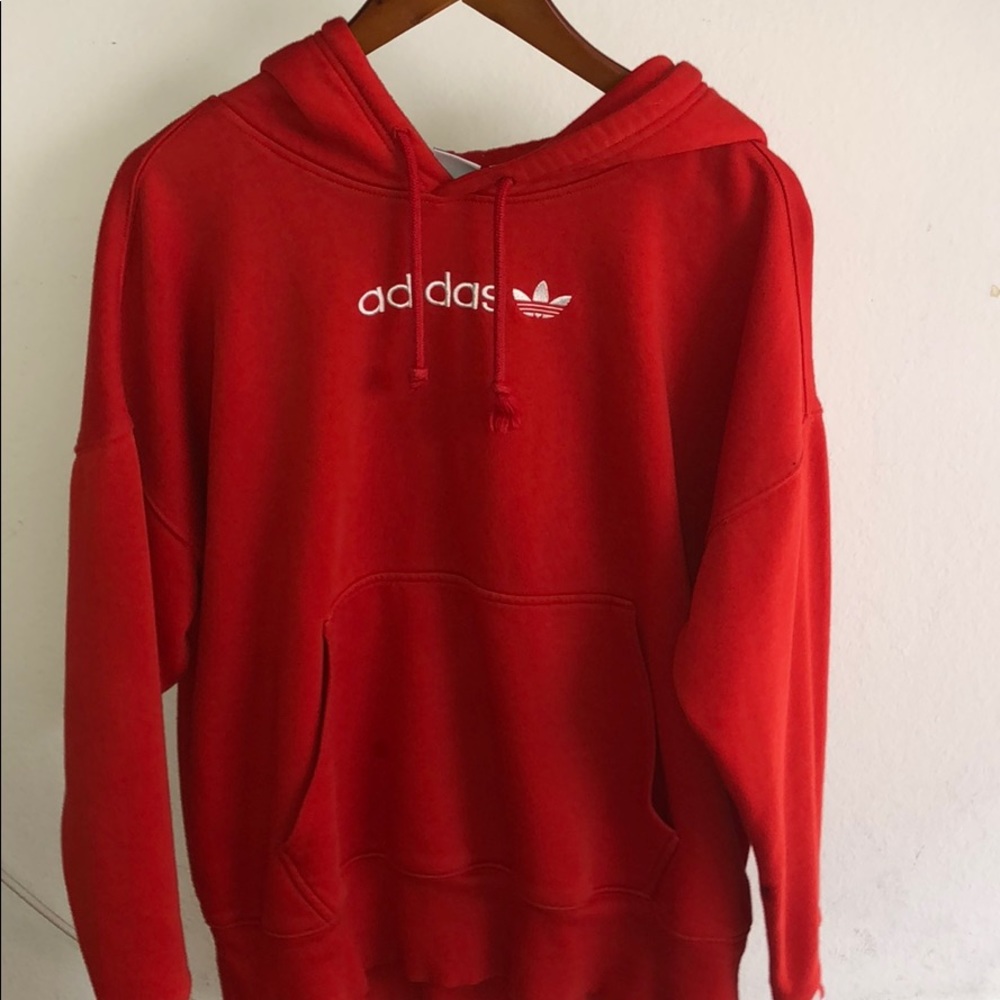 Red adidas hoodie